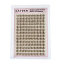 DAODER Brown Lash Clusters Natural Clear Band Brown Eyelash Clusters with Spikes 13mm Short Individual Lashes C Curl Wispy Cluster Eyelash Extensions DIY Lash Extensions for Doll Eyes Look 140pcs