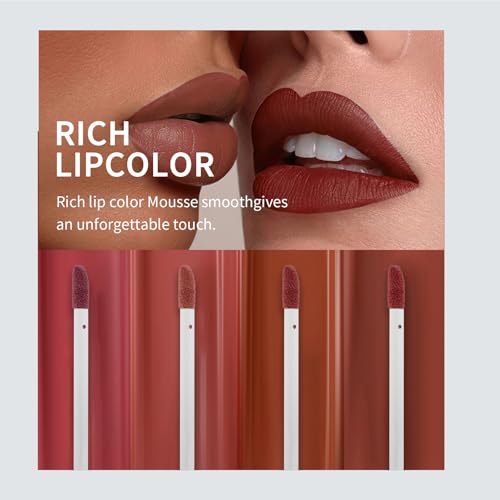 O'CHEAL 10Pcs Luminous Liquid Lipstick Makeup Set, Luminous liquid Long-Lasting Wear Non-Stick Cup Not Fade Waterproof Lip Gloss Series 7030