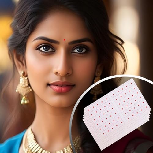 VAMA 3mm Red Round Bindi Stickers - 12 Card Set