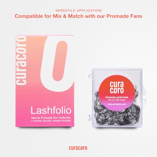 Curacoro LashFolio Triple Spike Promade Fans, Handmade Volume Eyelashes, 5D To 10D, C CC D Curl, 0.03~0.07 mm, 8-13mm Mix Length, Professional Long-Lasting Promade Lash Fans (5D-0.07 D 8mm-13mm)