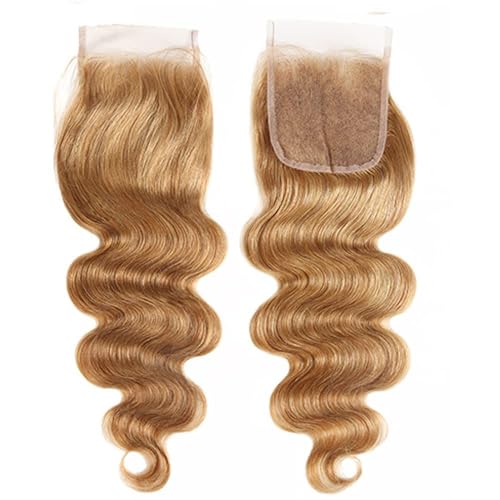 #27 Blonde 4x4 Lace Closure Body Wave Human Hair 22"
