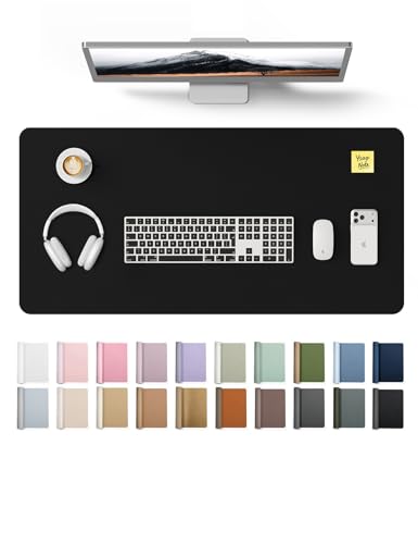 YSAGi Large Leather Desk Mat | 31.5" x 15.8" Waterproof Desk Pad