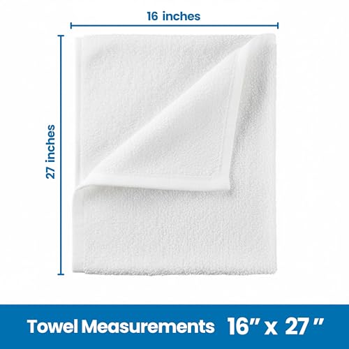 White Salon Towels 16x27 - 12 Pack Cotton Hand Towels