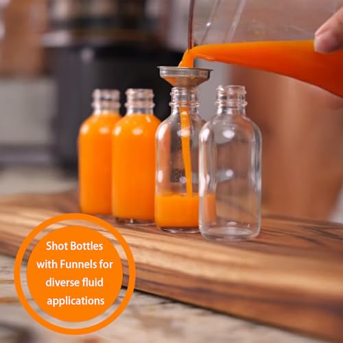 DIDITIME 6 Pack 2 oz Shot Bottles with Caps & Stainless Steel Funnels