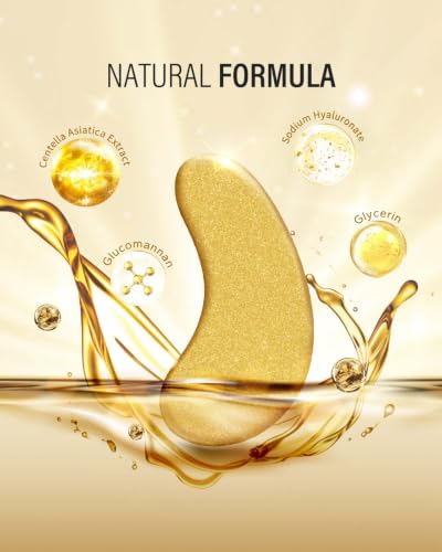 Maskiss 24K Gold Under Eye Patches - 20 Pairs for Dark Circles & Puffiness