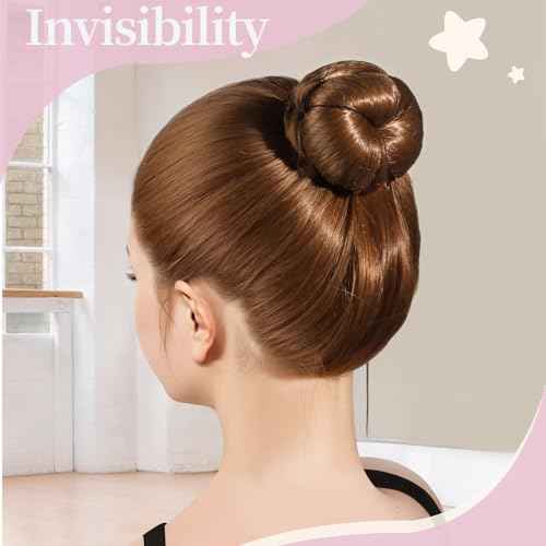 FANDAMEI Hair Net for Kids, Invisible Hair Nets 20PCS with U Shaped Bobby Pins 40PCS,30cm Hair Nets for Buns, Bun Hair Nets for Ballet Girls Hair Accessories Set for Hair Styling,Women,Girls-Brown