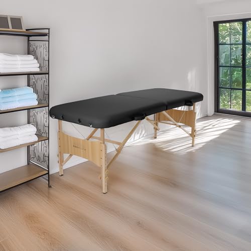 Saloniture Portable Folding Massage Table 450lbs - Black