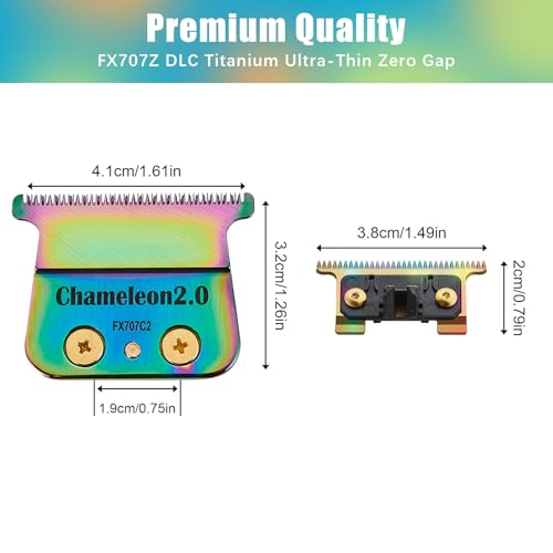 FX707Z DLC 2.0 Replacement Blades Compatible with BaByliss PRO Barberology Trimmer Blade,Zero-Gapped Replacement Trimmer Blade Compatible with BaBylissPRO FX787 & FX726 Trimmer