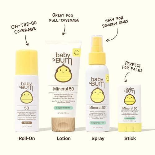 Sun Bum Baby Mineral Sunscreen Lotion | SPF 50 | UVA, UVB Face and Body Protection | Fragrance Free Safe for Sensitive Skin | Travel Size | 3 Ounce | Pack of 2
