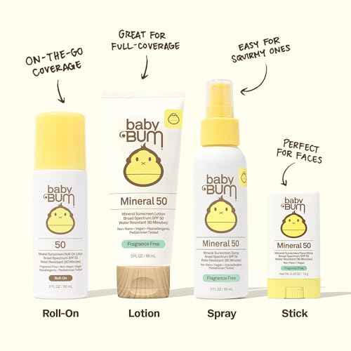 Baby Bum Mineral Sunscreen Lotion | SPF 50 | UVA, UVB Face and Body Protection | Fragrance Free Safe for Sensitive Skin | Travel Size | 3 Ounce | Pack of 2