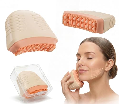 Ergonomic Silicone Lymphatic Face Brush for Puffiness Reduction