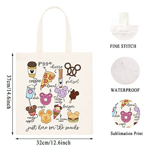 WCGXKO Lover Gift Family Vacation Gift Just Here For The Snacks Shopping Bag Tote Bag
