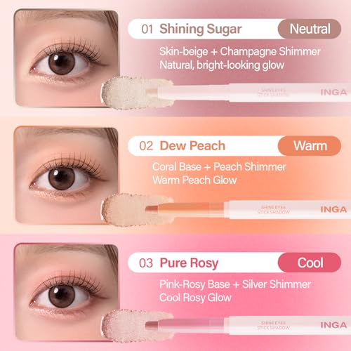 INGA Shine Eyes Stick Shadow - Creamy Shimmer Eyeshadow