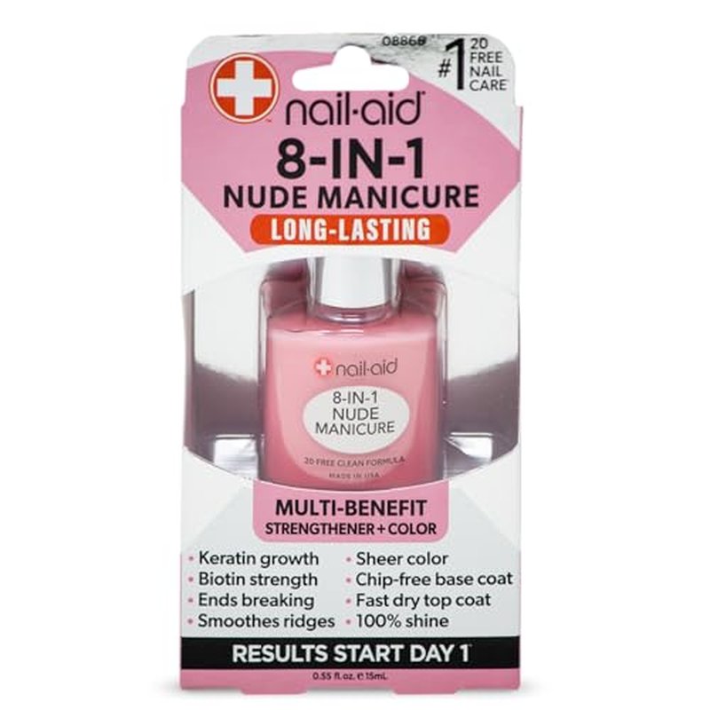 Nail-Aid 8-in-1 Nail Strengthener - Sheer Pink Nude Finish