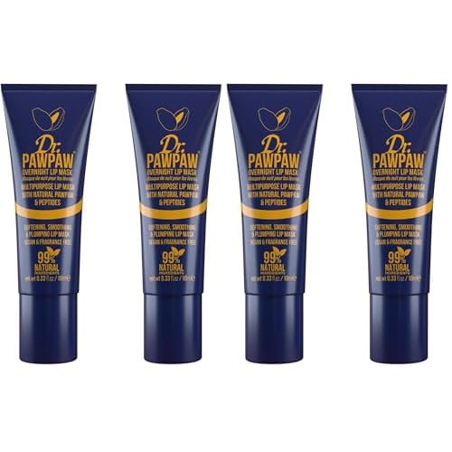 Dr. PawPaw Multipurpose Overnight Lip Mask Set - Lip Sleeping Mask with Peptides - Natural Moisturizer for Plumping - Cruelty Free - 2 pc (Pack of 2)