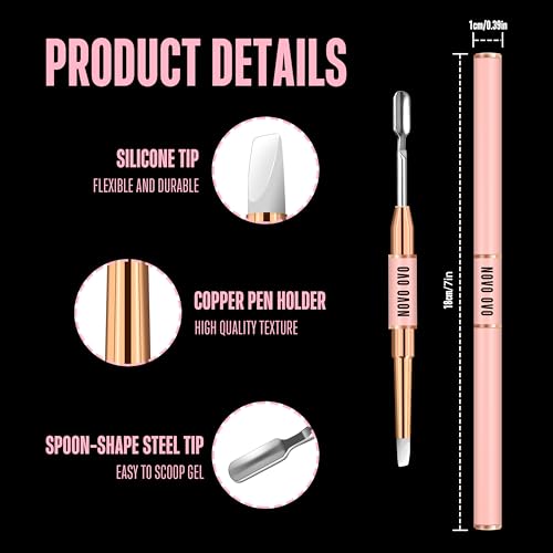 NOVO OVO Double End Nail Brush Kit for Poly Gel & Nail Art - Manicure & Pedicure Tool