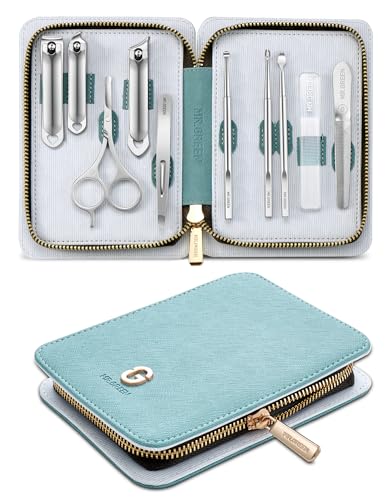 10-Piece Stainless Steel Manicure Kit with Leather Case