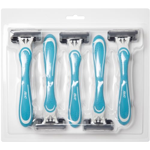 BIC EasyRinse Sensitive Anti-Clogging Men's Disposable Razors, Clinically Proven for Sensitive Skin, Shaving Razors With 4 Blades, 6 Count