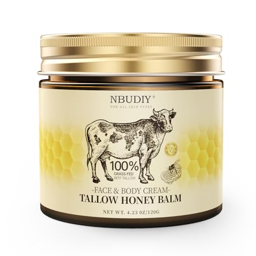 Beef Tallow for Skin, Tallow and Honey Balm, Tallow Face Moisturizer, Grass Fed Beef Tallow for Face - Sensitive Dry Skin Repair, Deeply Nourishing, Fragrance Free, Floral Mist