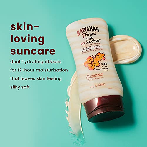 Hawaiian Tropic Weightless Hydration Lotion Sunscreen SPF 30, 6oz Twin Pack | Oil Free Sunscreen, Hawaiian Tropic Sunscreen SPF 30, Oxybenzone Free Sunscreen, Body Sunscreen Pack, 6oz each