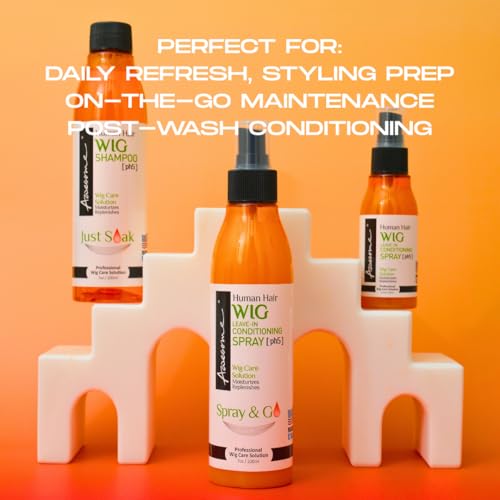 Human Hair Wig Care Kit - Shampoo, Conditioner & Detangler Spray