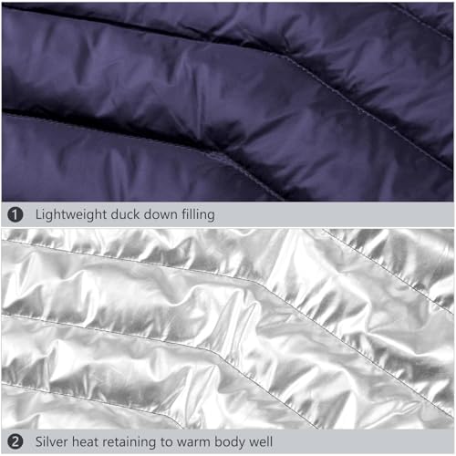 CAMEL CROWN Men Packable Down Jacket Hooded Lightweight Puffer Insulated Coat for Travel Outdoor Hiking