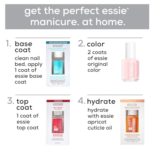 Essie Here To Stay Clear Longwear Base Coat - Vegan Nail Polish (0.46 fl oz)