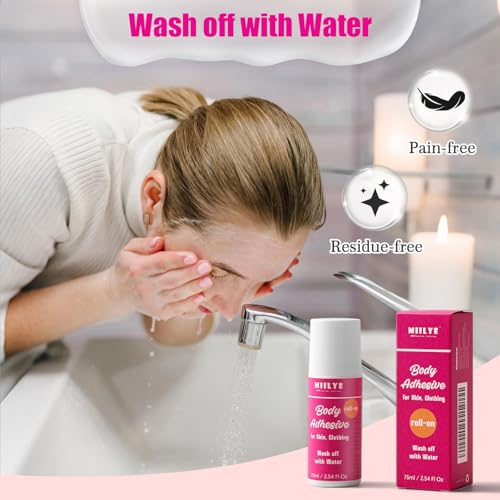 Body Adhesive Glue for Clothing & Skin - 75ml, Strong, Sweat-Resistant