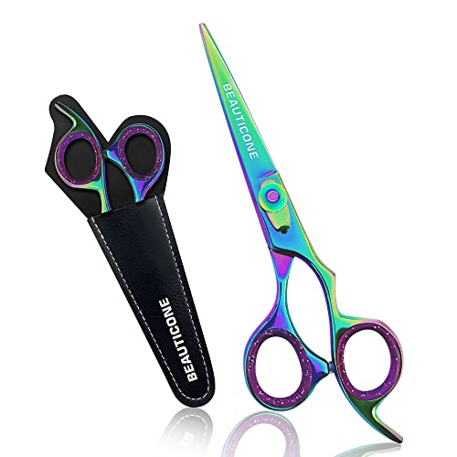 BEAUTICONE Hair Cutting Scissors | Professional Stainless Steel Barber Scissors/Shears | Hairdressing Scissors | Smooth & Sharp Edge Blades - Hair Scissors for Men/Women (Multi)