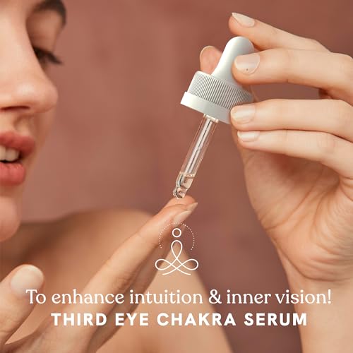 Third Eye Chakra Facial Serum Essential Oil Blend, Natural & Organic Moisturizing Serum for Face with Sunflower, Argan, Apricot, Rosemary, Lavender Oils for Spiritual Journey, Peace, Deeper Connection
