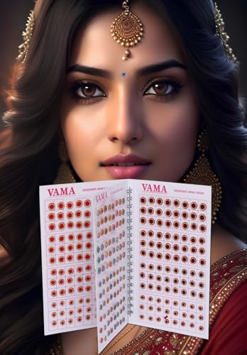 VAMA 372 Multicolor Stone Bindis Booklet with Mirror