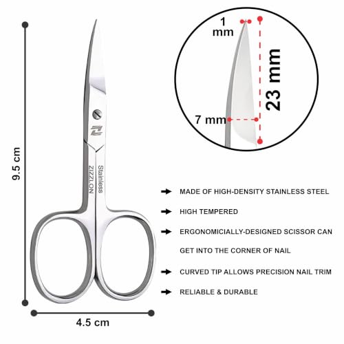 Nail Scissors Curved Micro Serrated Stainless Steel - Heavy 7-1mm Blade