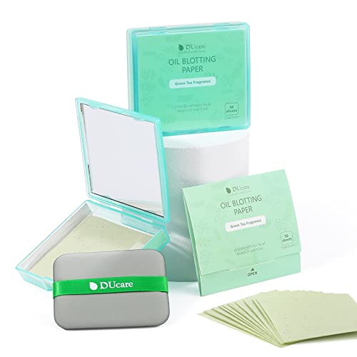 DUcare Oil Blotting Sheets with Green Tea - 100 Count