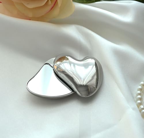 Heart Shaped Compact Mirror - Elegant Bridesmaid Gift | Premium Metal
