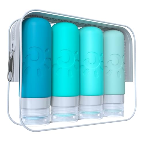 Zafit Multicolored TSA Approved Travel Bottles Set 3oz Leakproof Refillable Toiletry Containers