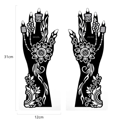 Henna Tattoo Stencil Kit - 12 Large Sheets