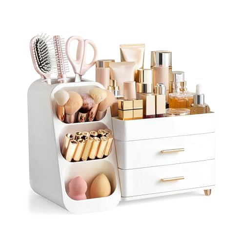 HBlife Makeup Organizer with Brush Holder & Drawers