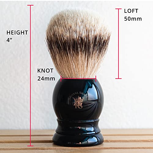 ROYAL SHAVE PB9 Silvertip Badger Shaving Brush ? Classic Wet Shaving Brush (Black)