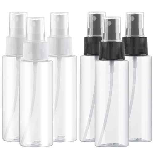Travel Spray Bottles, 2.7oz/80ml Refillable Clear Plastic Spray Bottle BPA-Free Mini Containers, Small Fine Mist Empty Travel Bottle for Perfume, Water, Cleaner, Alcohol and Skincare Water(6 Pack)