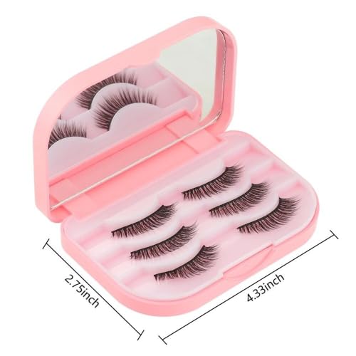 Leadigol False Eyelash Storage Box with Mirror - 2 Pack
