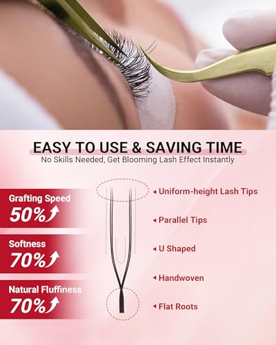 NAGARAKU 2D UU Lash Extensions 0.07D Mix 8-15mm Premade Fans
