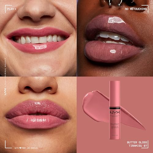 NYX Butter Gloss Tiramisu & wet n wild Purple Gel Lip Liner Bundle