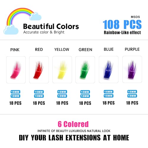 Colored Lash Clusters - Faux Mink Eyelashes with Flexible Band