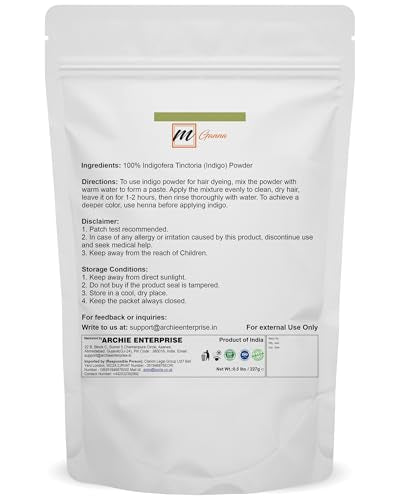 Natural Indigo Powder for Hair Dye - 0.5 lbs | Chemical-Free Hair Color