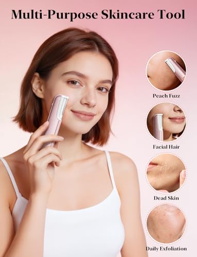 WLU Sonic Dermaplane Razor for Women - 3 Speed Modes, LED Light