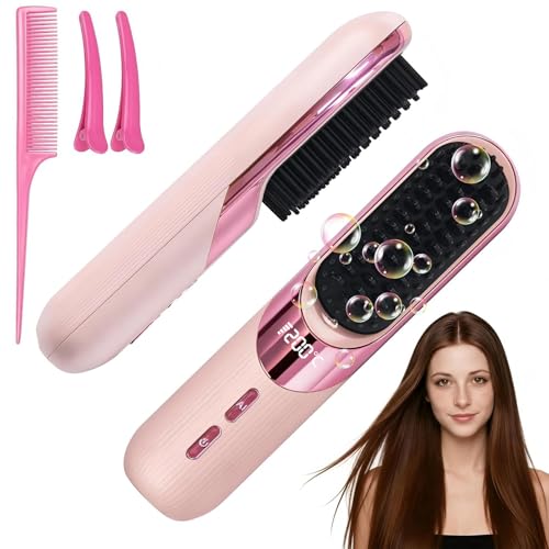 BUFAZO Go Brush Pro Cordless Hair Straightener Brush