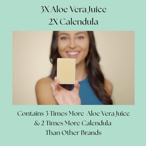 Aloe Vera & Calendula Soap, Natural & Organic Ingredients, Organic Aloe Vera, Calendula & Turmeric Soap. Use for Face & Body. for Men, Women & Teens. Gentle Face Wash. (Pack of 2)