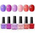 MEET ACROSS 6-Color Nude Nail Polish Set - Quick Dry, 28+ Days
