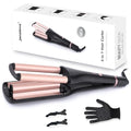 Janelove 4-in-1 Hair Crimper & Waver, 4 Wave Styles, Adjustable Temp, LED Display