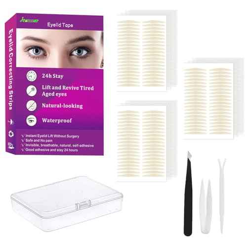 Natural Invisible Single Side Eyelid Tape Stickers(600Pcs 3MM Skin Color), Double Eyelid Tape for Hooded Eyes Invisible, Instant Eye Lift Without Surgery, Perfect for Uneven Mono-Eyelids
